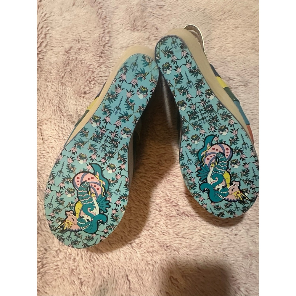 Irregular Choice Shoes Platform Rainbow Wooden Heels Wedge Peep Toe US 8 - Picture 4 of 4
